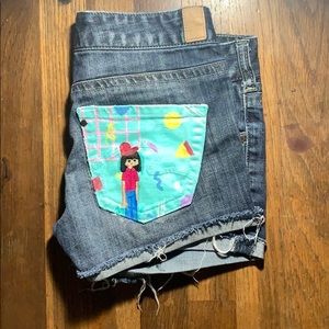 Retro girl Custom Jean Shorts